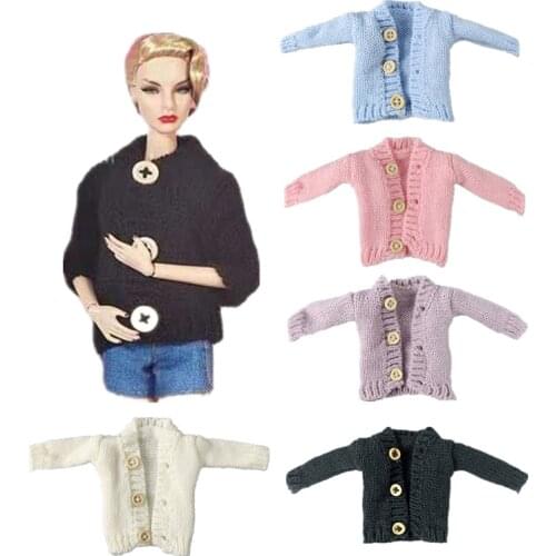 1/6 BJD Doll Outfits for Barbie Clothes Top Jacket Handmade Winter Coat Knitted Sweater 11.5" Dolls Accessories Kids Cosplay Toy