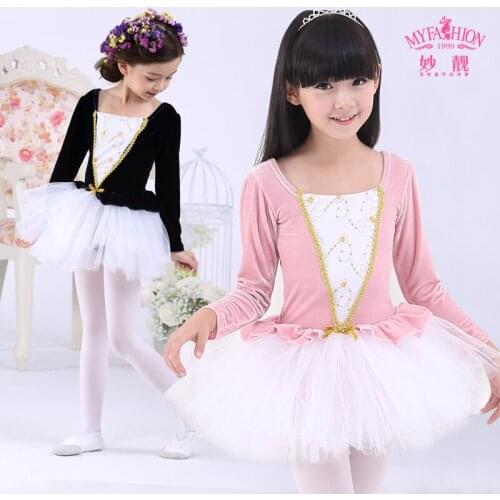 Girls Ballet Dance Dress New Stage Ballet Costume Elegant Black Swan Lake Ballet Dancing Wear Children Ballet Tutu Suit B-4657