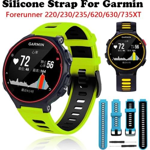 Watch Band Soft Silicone Replacement Watchstrap For Garmin Forerunner 235 220 230 620 630 735XT Bracelet Fashion Sport Wristband