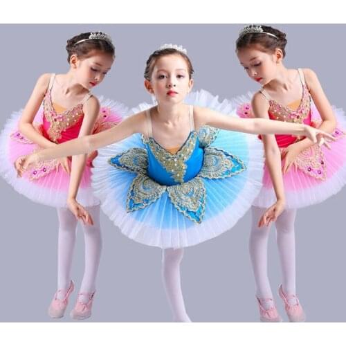Pink Professional Ballet Tutu Girls Gymnastic Dancing Dress child Swan Lake Costume Ballet Leotards For girl Kid Ballet Dress