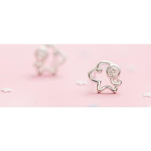 Natural 925 sterling silver puppy lovely simple retro earrings jewelry individuality for woman
