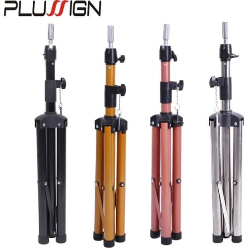 Canvas Head Stand Mini Wig Stand Tripod Mannequin Head Wig Holder Hairdresser Practice Tools Adjustable Tripod