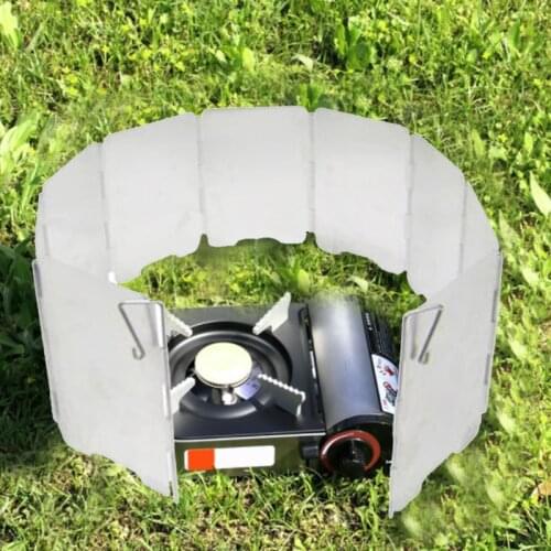 9 Plates BBQ Stove Wind Shield Folding Portable Outdoor Picnic Camping Screen Wind Guard Fire Protecting Cookware