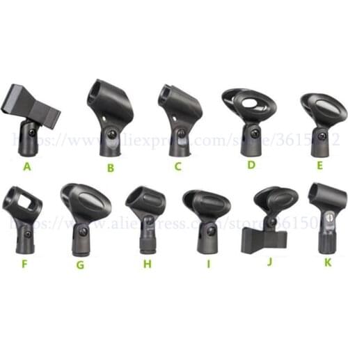 20 pcs/lot Stands Universal Microphone Clip Black Holder Clip for universal Handheld Microphone Mic universal Clip