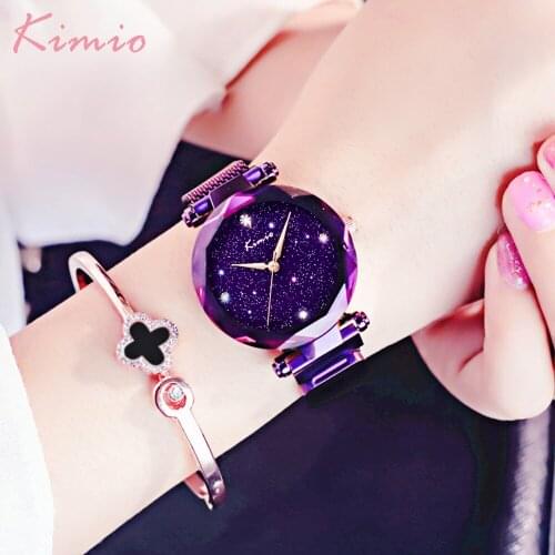 Kimio Brand Luxury Women Watches Minimalist Starry Sky Magnet Buckle Fashion Ladies Watch Waterproof Quartz Relogio Feminino