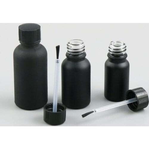 10x5ml 10ml 15ml 20ml 30ml 50ml 100ml Nail Polish Frosted Black Glass Bottle With Brush for Beauty Cosmetic Containers Bottle