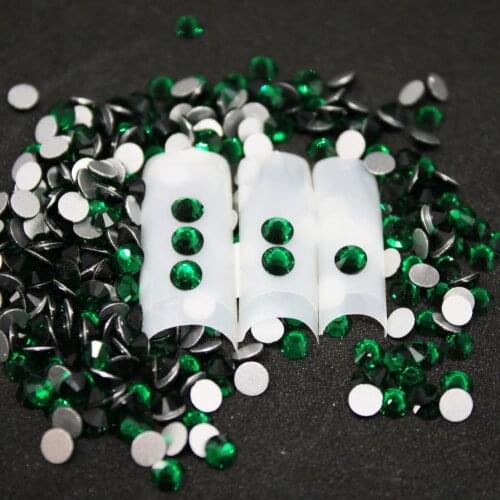 1440 pcs/Pack SS6-SS8 Emerald Nail Art Decorations Rhinestones For 3d Charm Glass Flatback Non Hotfix DIY Nails Decorations