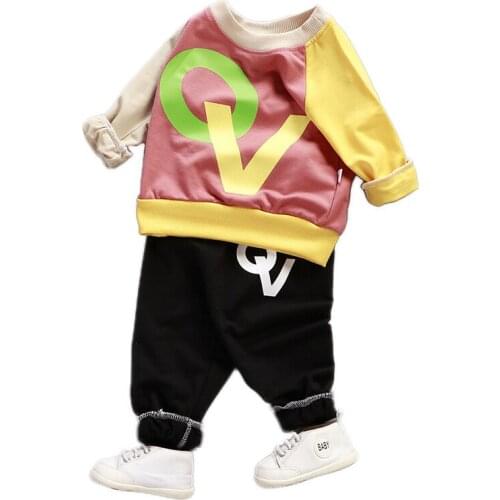 2Pcs/Set! Autumn Winter Cotton Set Baby Girls Boys Clothing Suit long-Sleeve Pullover Sweater + Casual Pants Spring Kids Clothes