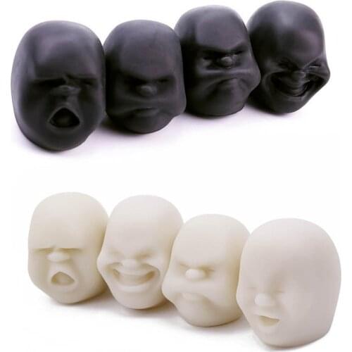 4pcs Set Funny Expression Face Doll Decompression Squeeze Toy Ball Squishy Anti-stress Toy Antistress Funny Stress Relief Gifts