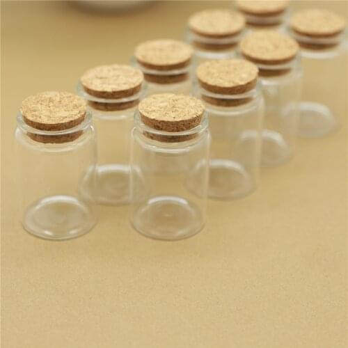 6 pieces 47*70mm 80ml Corks Glass Bottle Stopper Spicy Storage Jar Transparent Vial Bottle Containers Glass spice Jars Vials