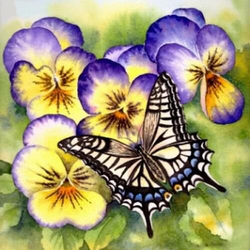 Diamond Embroidery Flower Full Square Home Decor Picture Of Rhinestone 5D Diy Diamond Painting Butterfly Cross Stitch KitZP-1640
