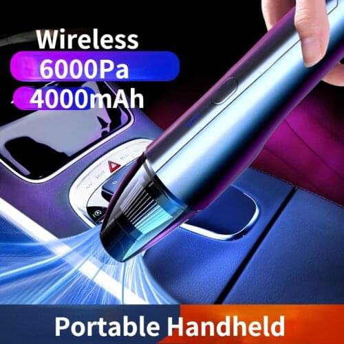 Car Wireless Vacuum Cleaner 6000PA Powerful Cyclone Suction Home Portable Handheld Vacuum Cleaning Mini Cordless Vacuum Cleaner