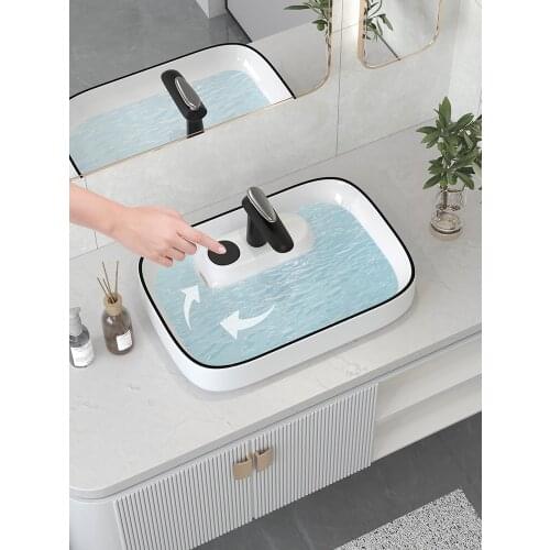 White black edge side drain above counter basin wash basin household balcony side drain basin washbasin single basin rear drain