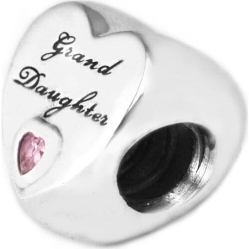 DIY Beads Granddaughters Love Charm Pink Hot Sale Jewelry Fits Original Charms 925 Silver Bracelets Beads For Jewelry Making