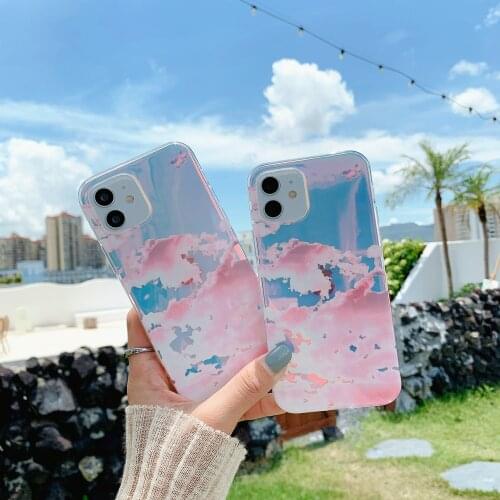 Laser Clouds Protection Phone Case for iPhone 12 Pro Max 11 pro max X XS XR 7 8 Plus SE2020 Soft Cover