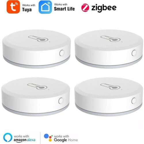 1 Pcs Tuya Zigbee Temperature Sensor Humidity Detector Wifi Home Hygrometer Thermometer Support Alexa Google Home Smart Home