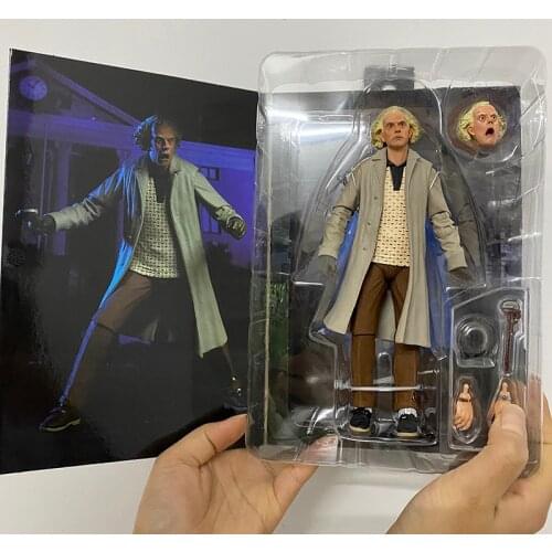 DOC Brown Figure NECA Back To The Future Dr. Brown Articulated PVC Collectible Model Toys Action Figure 18cm