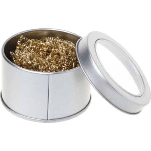 Soldering Iron Head Rapid Cleaner Cleaning Steel Wire Ball With Metal Case Set