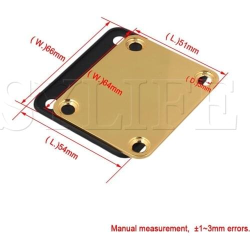 Guitar Neck Plate with Screws for Electric Guitar Replacement Golden