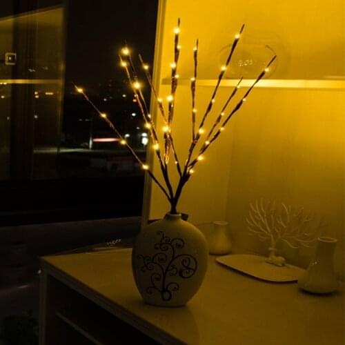 LED Willow Lamp 20 Lights Simulation Branch Lamp String Vase Plug Willow Lamp Household INDOOR Holiday Vase Decoration Lamp