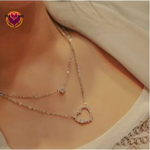 Kolye dainty crystal set lock heart layered prenom kpop aesthetic collar mujer acessorios satisfyer ofertas del dia apex legend