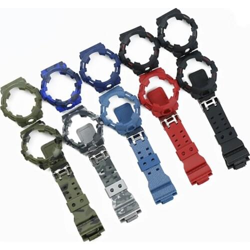 Camo Resin Strap Case Mens Watch Accessories for Casio G-SHOCK GA700 GA735 Sports Waterproof Rubber Strap Ladies watch band