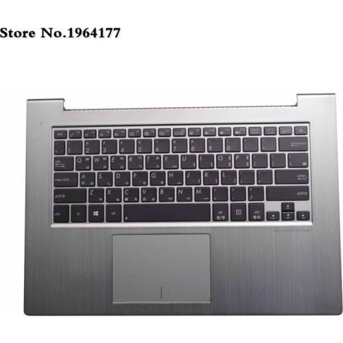 New Korean KR laptop keyboard palmrest upper case for ASUS UX42 UX42VX UX42V BX42V UX42VS BX42VS silver color touchpad backlit