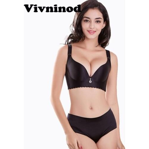 Sexy Bra Set Adjustment Seamless Bra Brief Sets Plus Size Big Cup C D E Lingerie Push Up Bra and Panty Set Women Underwear Sets