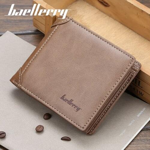 Baellerry Business mens wallet New multifunctional drivers license mens wallet Short retro wallet card wallet billetera hombre