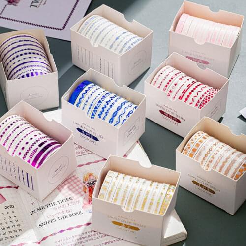 Sharkbang 100pcs with PVC Box Washi Tape Scrapbook DIY Masking Tape Decoration Notebooks Sticker Stationery Set Journal supplies