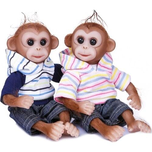 Cute doll mini monkey reborn 20cm soft silicone vinyl baby stuffed doll toys creative gift