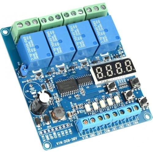 36V Relay Module 4-channel Multifunction Time Delay Relay Interface Board Module Optocoupler LED Delay Relay