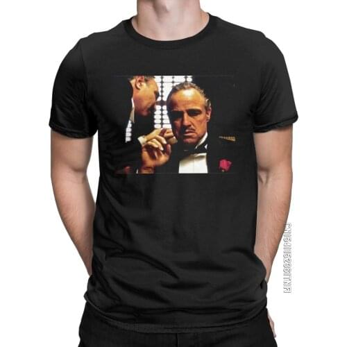 Men T-Shirts The Godfather Vito Corleone Amazing Pure Cotton Tees Classic Short Sleeve T Shirts Crew Neck Clothing Plus Size