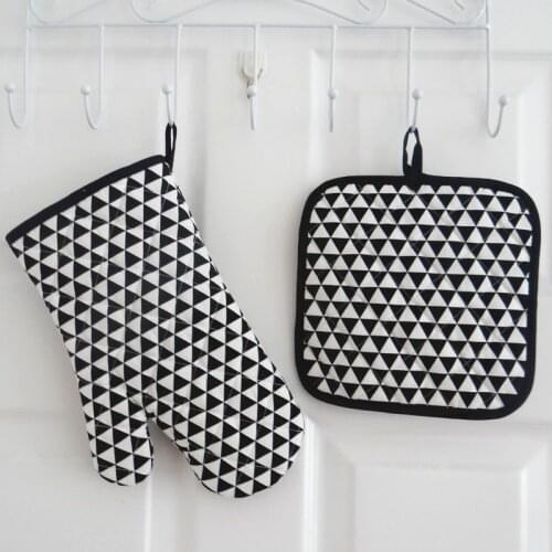 Oven Mitt And Pot Holder set 100% Cotton printing quilted liner Cooking Tools Grill Microwave Baking Kitchen Glove