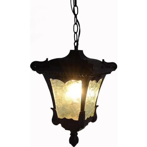 Outdoor Light Lwaterproof LED pendant lights retro loft garden corridor lighting single black pendant lamps FG253