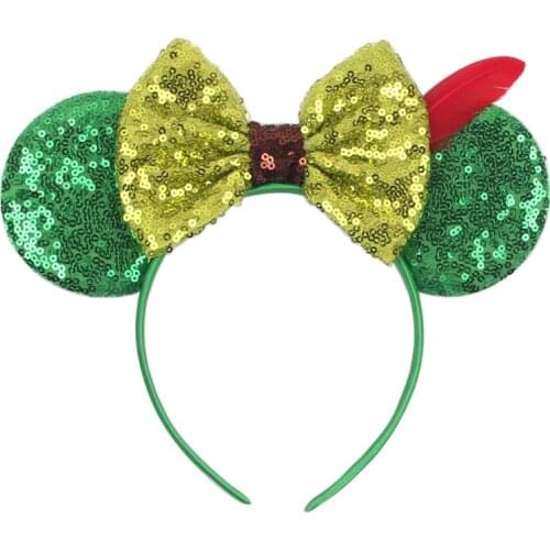 New Classic Mouse Ears Bandanna For Girls Festival Party Princess Hairband Kids Sequins Bow Girly Cute Hair Accessories