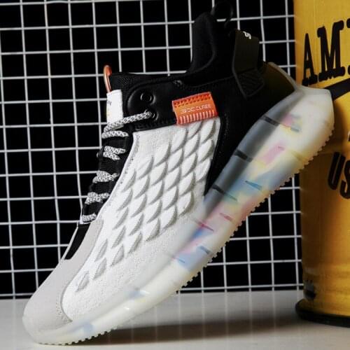 2021 spring and autumn new colorful popcorn fish scale face large mens shoes breathable shoes sports running shoes