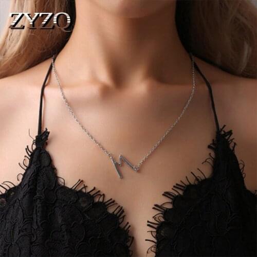 ZYZQ Simple Letter Necklace Fashion Trendy Daily Wear Letter M Shaped Accessories Necklace Wholesale Lots&Bulk Necklaces Hot