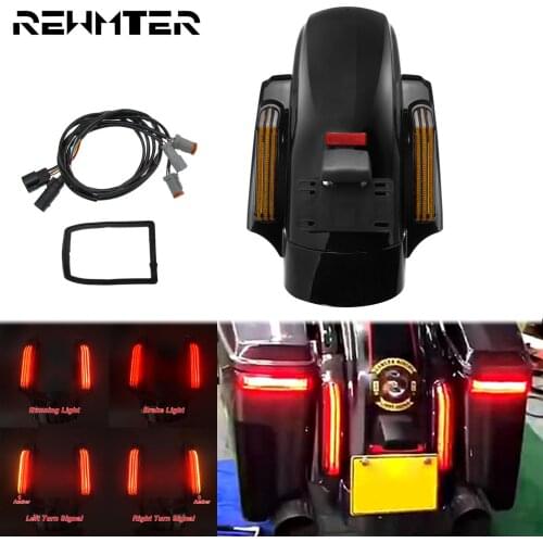 Motorcycle LED Rear Fascia + Fender System Yellow Lens W/Turn Signal Running Light For Harley Touring 2014-20 Road Glide Special