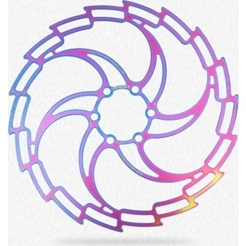 IIIPRO Ultralight Hollow Stainless Steel Mountain Bike Brake Rotor Bicycle Disc 6 Bolts 160mm 180mm 203mm Electroplate Color