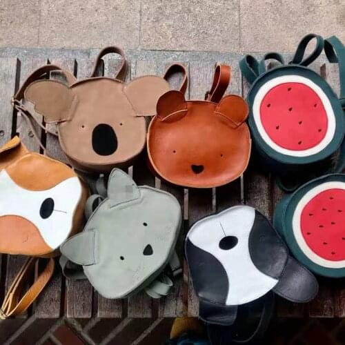 High-end high quality Cute New Childrens Cartoon PU Backpack Three-Dimensional Animal Style Mini Kindergarten Travel Schoolbag