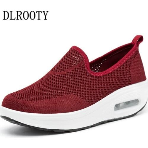 Women Sandals Flats Platform Summer Mesh Shoes Woman Casual Breathable Height Increasing Fashion Female Slip On Walking