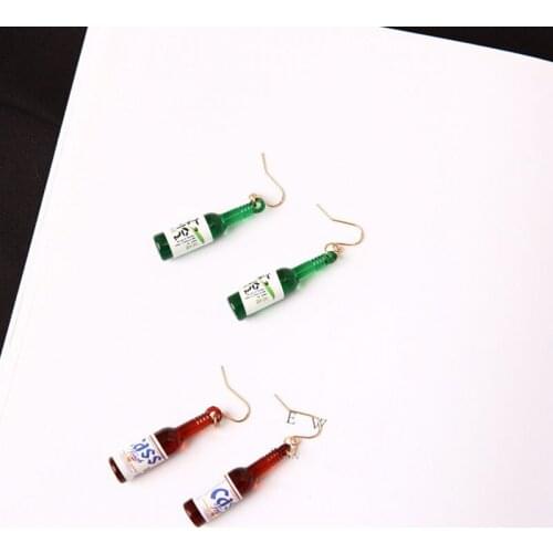 UFOORO dangle earrings temperament women Creative fantasy beer bottle shape girl Earrings best gift Distribution