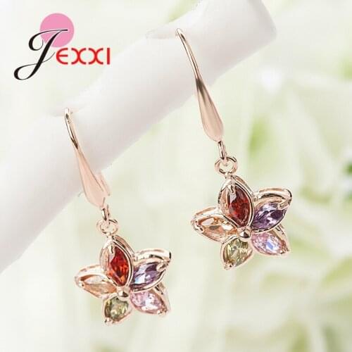 Top Sale 925 Sterling Silver Wedding/Engagement Party Jewelry Accessory Luxury Bohemia Style Drop CZ Earrings