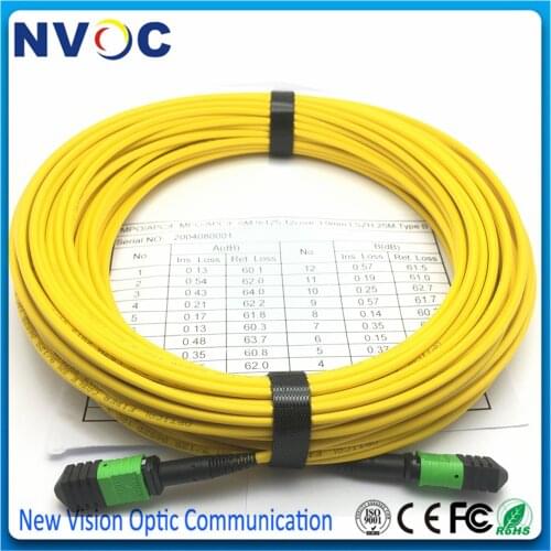 12Core,SM OS1 G657A1,B Type,3.0mm LSZH Mini Round Cable MPO/APC Female to MPOAPC F 30M 35M 40M 45M 50M Fiber Optical Patch Cord