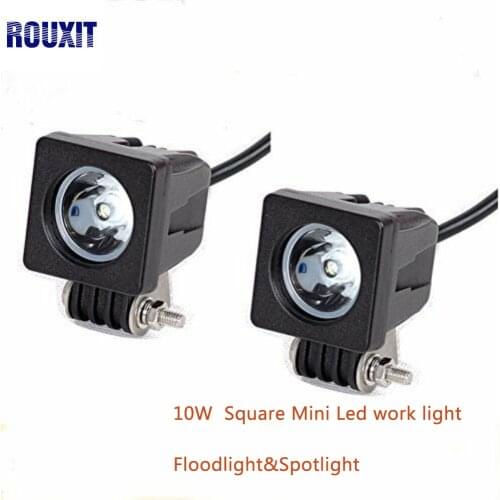 2pcs 10W Mini LED Work Light Offroad Car Auto Truck ATV Motorcycle Trailer 4WD AWD 4x4 Suv 12V 24V Spot Flood Fog Lamp