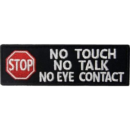 Embroidered Dog Belt No Touch No Talk Warning Vests Harnesses Military Badge Emblem Embroidered Fastener Hook and Loop 2 Pieces