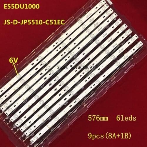 5set=45pcs LED backlight strip for PEERLESS 55 Smart TV 5530 JS-D-JP5510-A61EC/B61EC E55DU1000 4K FHD