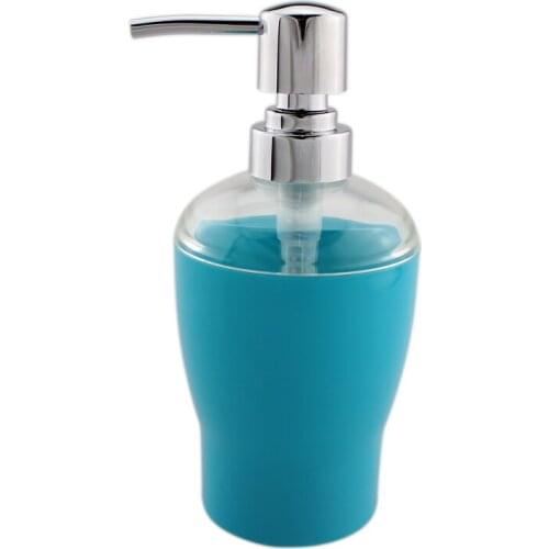 Acrylic Soap and Lotion Dispenser Pump Kitchen or Bathroom Countertops Clear/Chrome 10 OZ (Light Blue) psp0002