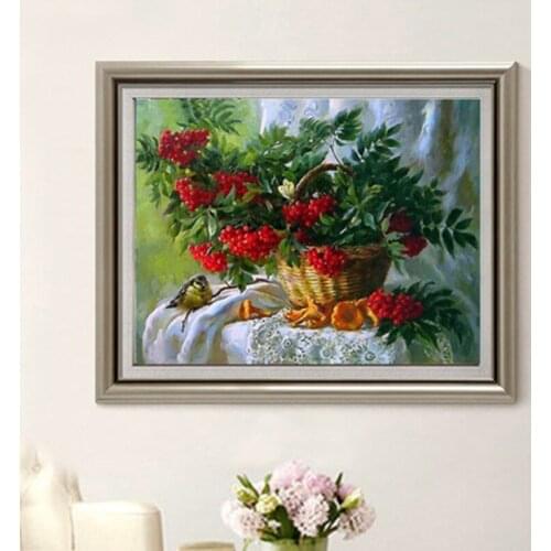 DIY 5D Diamond Mosaic Diamond Painting Cross Stitch Floral Baskets Kit Diamonds Embroidery Square Drill Home Decoration